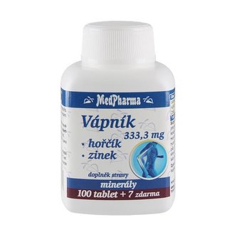 MedPharma Vápník 333,3 mg + hořčík + zinek 100 tbl. + 7 tbl. ZDARMA MedPharma Vápník 333,3 mg + hořčík + zinek 100 tbl. + 7 tbl. ZDARMA