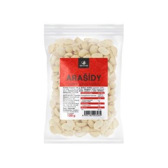 Allnature Arašídy pražené nesolené loupané 100 g