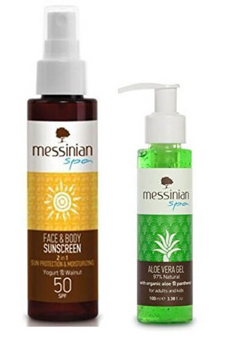 Messinian Spa Opalovací krém SPF 50 100 ml + Aloe Vera Gel 100 ml