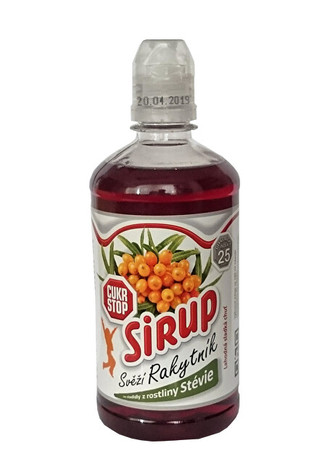 CukrStop CukrStop sirup se sladidly z rostliny stévie - příchuť rakytník