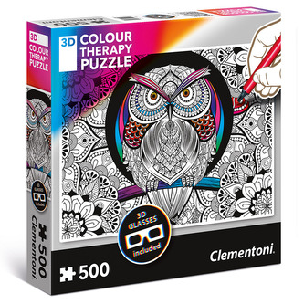 Clementoni Puzzle 3D Colour therapy Sova / 500 dílků