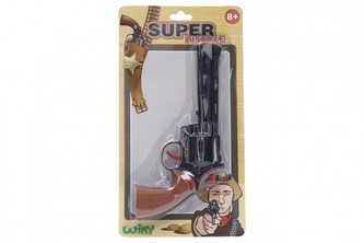 Pistole na kapsle 8 ran plast 23cm na kartě 17x31x3cm