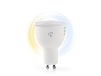 Chytrá WiFi žárovka LED GU10  4.5W bílá NEDIS WIFILW10WTGU10 SMARTLIFE