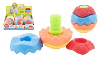 Skládačka míček plast 9cm  v síťce  12m+ 1 ks