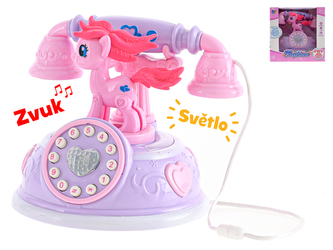 Telefon 14cm na baterie se světlem a zvukem v krabičce