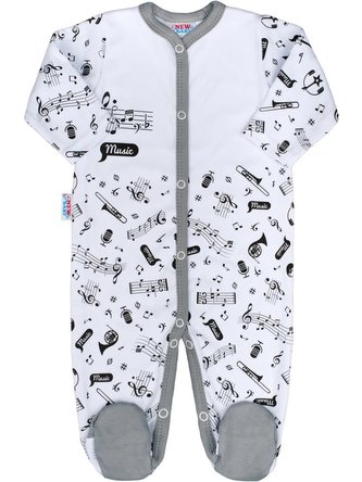 Kojenecký bavlněný overal New Baby Music - velikost 56 (0-3m)