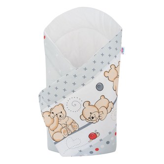 Dětská zavinovačka New Baby světle šedá s medvídkem