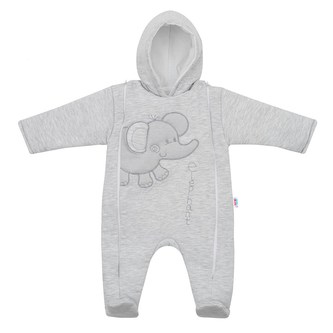 Zimní kombinézka New Baby Winter Elephant světle šedá - velikost 62 (3-6m)