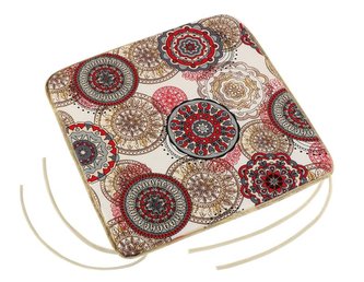 Sedák Adéla hladký - mandala červená - 40x40 cm,hladký