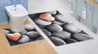3D tisk  sada - tmavé kameny - sada (60x100, 60x50 cm WC)