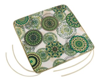 Sedák Adéla hladký - mandala zelená - 40x40 cm,hladký