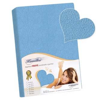 Prostěradlo froté - aqua - 160x200 cm