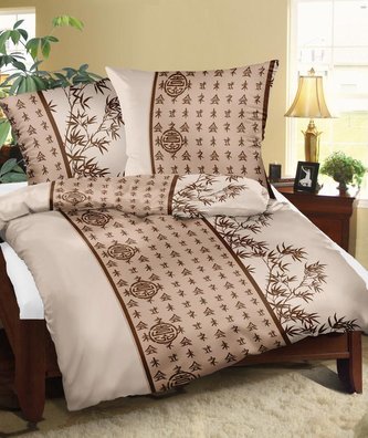 Povlečení bavlněné - béžový rákos - 140x200, 70x90