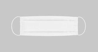 Ústní rouška bavlněná na gumičku - bílá - 15x24cm