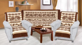 Souprava Karmela PLUS 3+1+1 - béžový kašmír - 1x 150x200 + 2x 65x150 cm