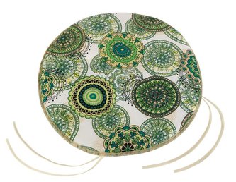 Sedák Adéla kulatý hladký - mandala zelená - průměr 40 cm