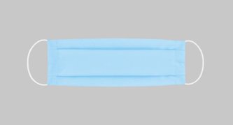 Ústní rouška bavlněná na gumičku - světle modrá - 15x24cm