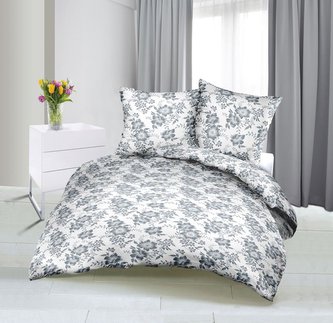 Povlečení bavlněný satén - šedá růže - 140x200,70x90 cm