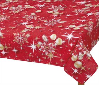 Ubrus  VÁNOCE - vánoční zlaté koule - 100x100 cm