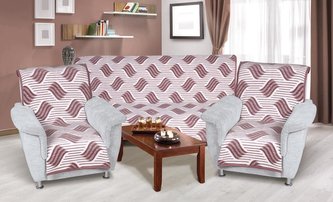 Souprava Karmela PLUS 3+1+1 - vlnka burgundy - 1x 150x200 + 2x 65x150 cm