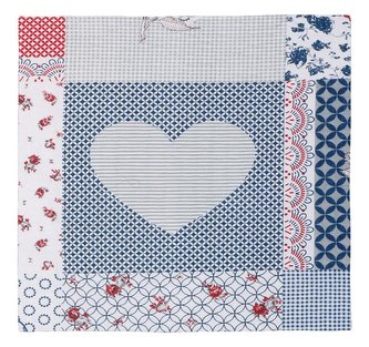 Povláček bavlněný - modré srdce - 40x40cm