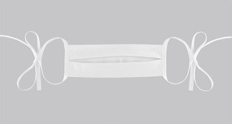 Ústní rouška bavlněná na zavazování - bílá - 15x24cm