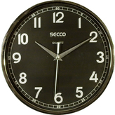 Nástěnné hodiny "Sweep second", 24,5 cm, rám - barva chrom, SECCO