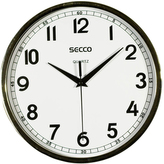 Nástěnné hodiny, rám - chromový, 24,5 cm, SECCO