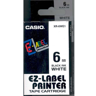 Páska, 6 mm x 8 m, CASIO, bílá-černá