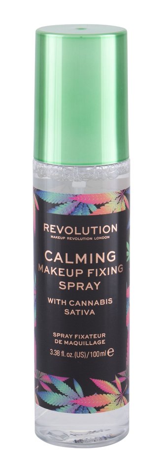 Makeup Revolution London Calming Fixátor makeupu 100 ml Cannabis Sativa pro ženy Makeup Revolution London Calming Fixátor makeupu 100 ml Cannabis Sativa pro ženy