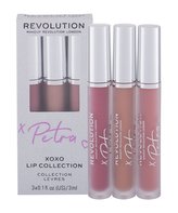 Makeup Revolution London X Petra tekutá rtěnka 3 ml + tekutá rtěnka 3 ml Lip Filler + lesk na rty 3 ml Perfect Nude