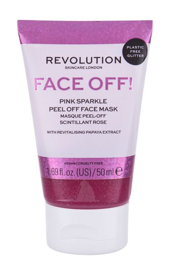Revolution Skincare Slupovací pleťová maska Pink Glitter Face Off 50 ml woman