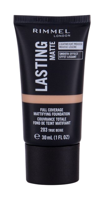 Rimmel Dlouhotrvající make-up Lasting Matte (Full Coverage Mattifying Foundation) 30 ml Odstín 203 True Beige woman