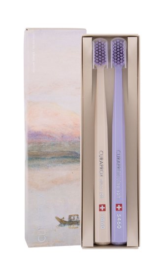 Curaprox Velmi jemný zubní kartáček 5460 Ultra Soft 2 ks (Ultra Soft Duo Pack Box Turner / Beige & Purple) unisex