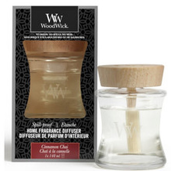 WoodWick Cinnamon Chai aroma difuzér 148ml s víčkem proti vylití