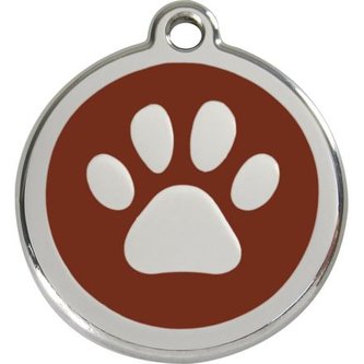 Známka Red Dingo - Tlapka - Hnědá velikost známky S - 20 mm