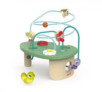 Dřevěný motorický labyrint na jemnou motoriku Housenka Looping Janod od 1 roku