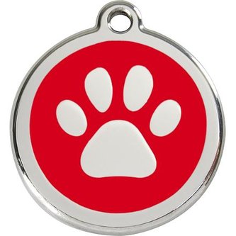 Známka Red Dingo - Tlapka - Červená velikost známky S - 20 mm