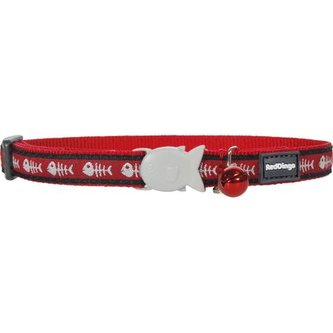 Obojek pro kočky - Fishbone Red