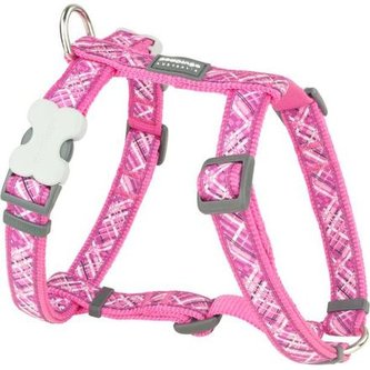 Postroj RD 25 mm x 56-80 cm - Flanno Hot Pink