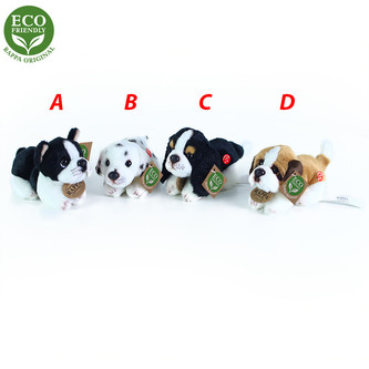 Rappa Plyšový pes ležící se zvukem 15 cm ECO-FRIENDLY 1ks - C