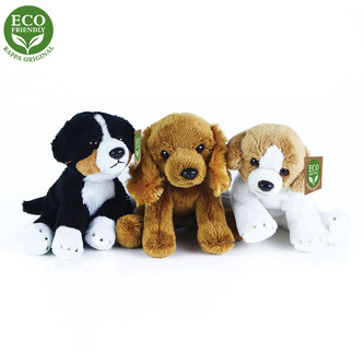 Rappa Plyšový pes sedící 14 cm ECO-FRIENDLY, 1 ks, různé druhy