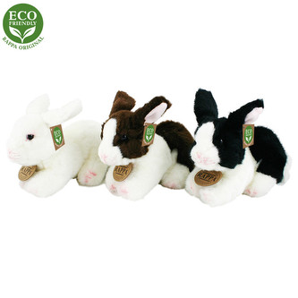 Rappa Plyšový králík ležící 16 cm ECO-FRIENDLY 1 ks bílá