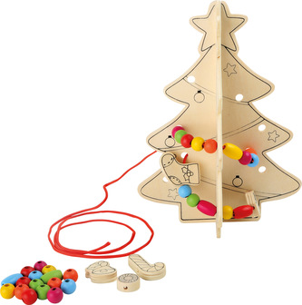 Small Foot Vánoční stromeček s korálky 1 ks