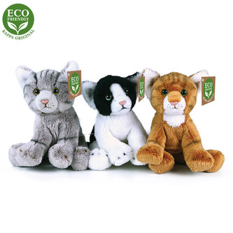 Rappa Plyšové kočky sedící 14 cm ECO-FRIENDLY, 1 ks, různé druhy
