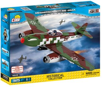 Stavebnice COBI - II WW Messerschmitt Me 262A Schwalbe, 315 kostek, 1 figurka