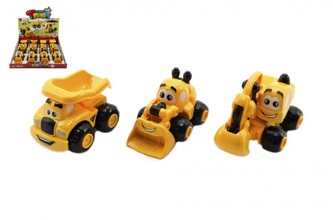 Auto stavební pro nejmenší plast 9cm 3 druhy na volný chod - 1 ks Auto stavební pro nejmenší plast 9cm 3 druhy na volný chod - 1 ks