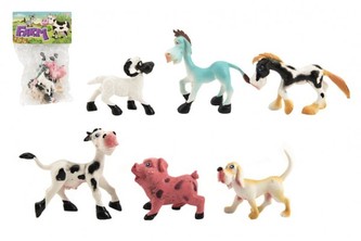 Zvířátka veselá domácí farma plast 8-10cm 6ks v sáčku