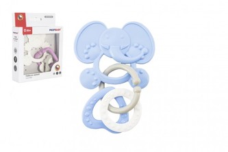 Gumové kousátko + přívěsky 12cm 4 druhy v krabičce 12,5x16x3cm 0m+