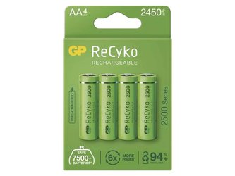 Baterie AA (R6) nabíjecí 1,2V/2450mAh GP Recyko  4ks